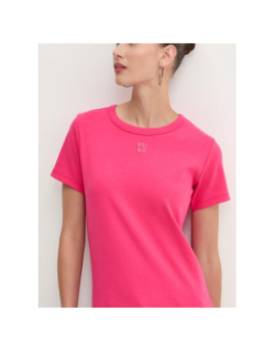 T-shirt uni deloris rose fuchsia femme - Hugo