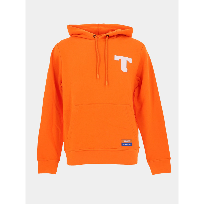 Sweat à capuche trace orange homme - Jack & Jones