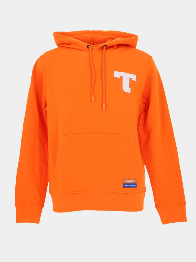 Sweat à capuche trace orange homme - Jack & Jones