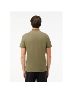 Polo regular fit en mini piqué stretch kaki homme - Lacoste