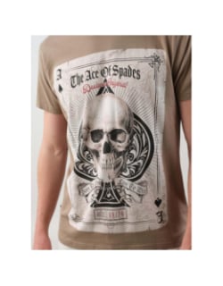 T-shirt ace of spade skull marron homme - Deeluxe