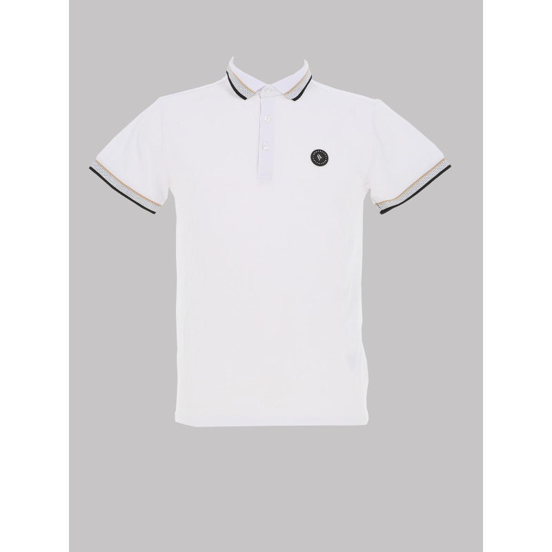 Polo mc stretch blanc homme - Sun Valley