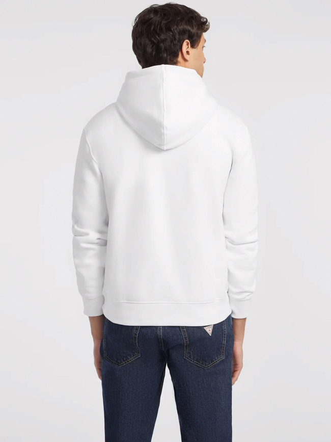 Sweat à capuche iconic blanc homme - Guess