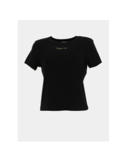 T-shirt côtelé regular léa noir femme - Happy & So