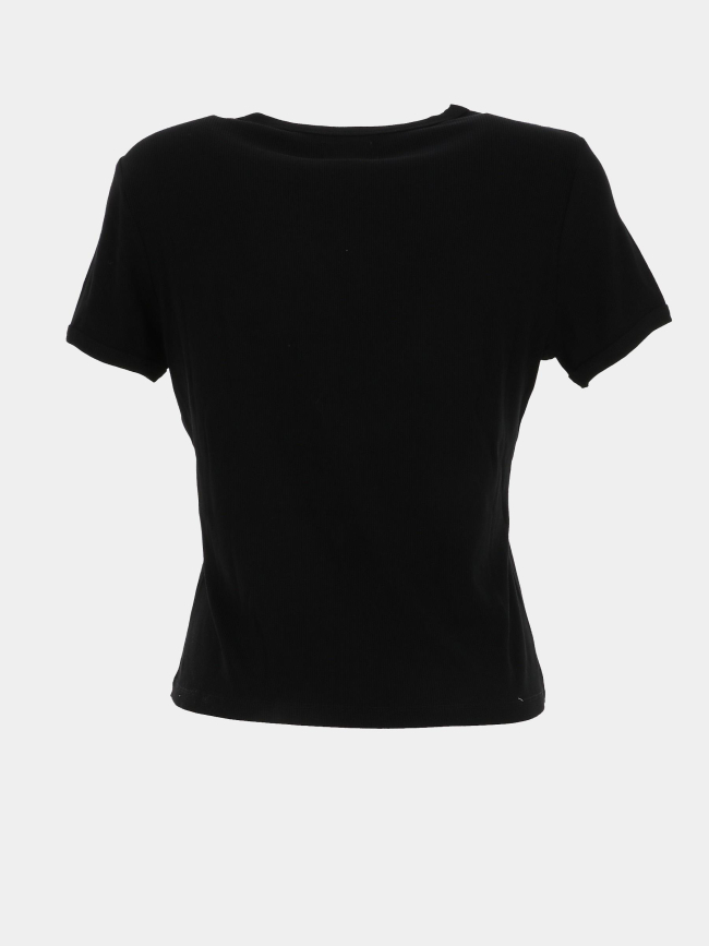 T-shirt côtelé regular léa noir femme - Happy & So