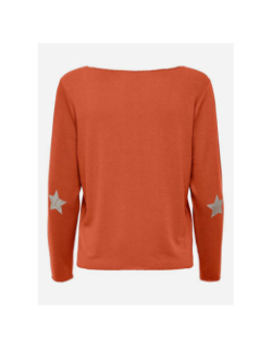 Pull fin uni hanna orange femme - Only