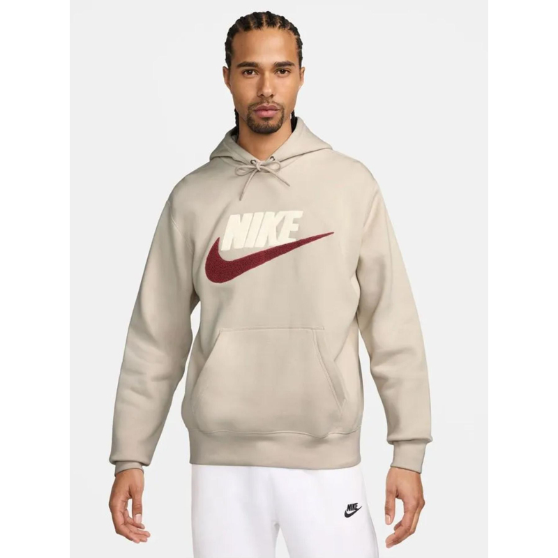 Sweat à capuche club logo beige homme - Nike