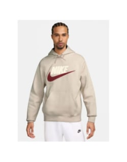 Sweat à capuche club logo beige homme - Nike