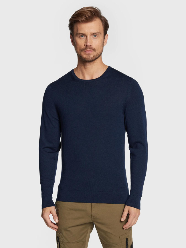 Pull en laine de merinos bleu marine homme Calvin Klein wimod