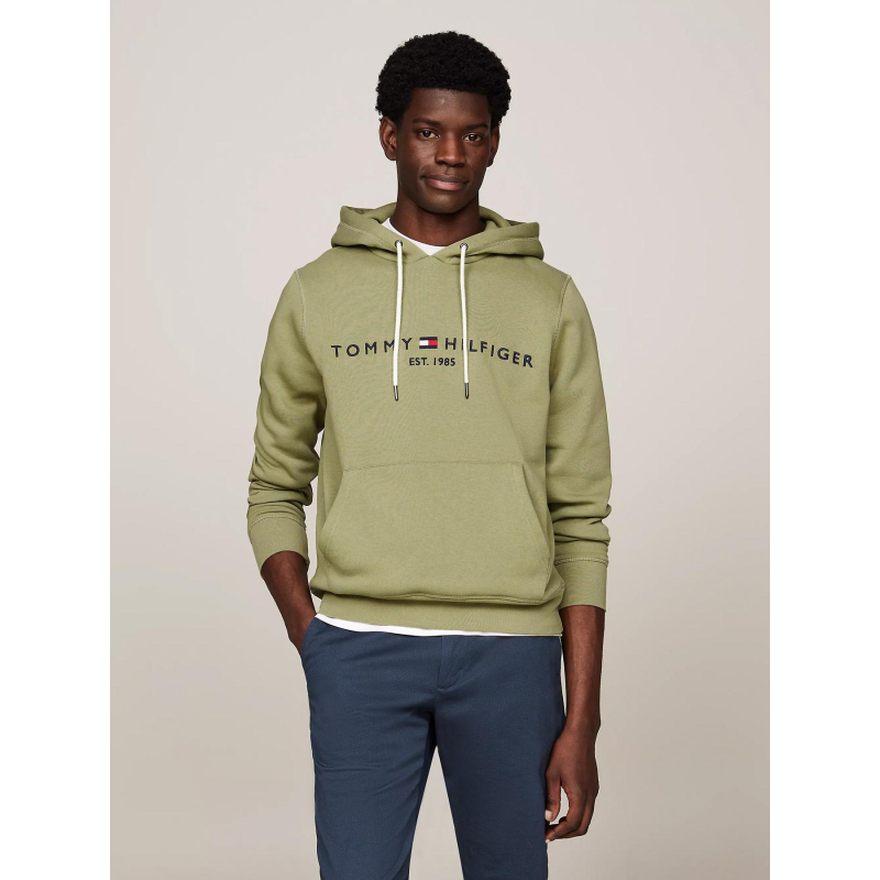 Sweat à capuche logo hoody kaki homme - Tommy Hilfiger