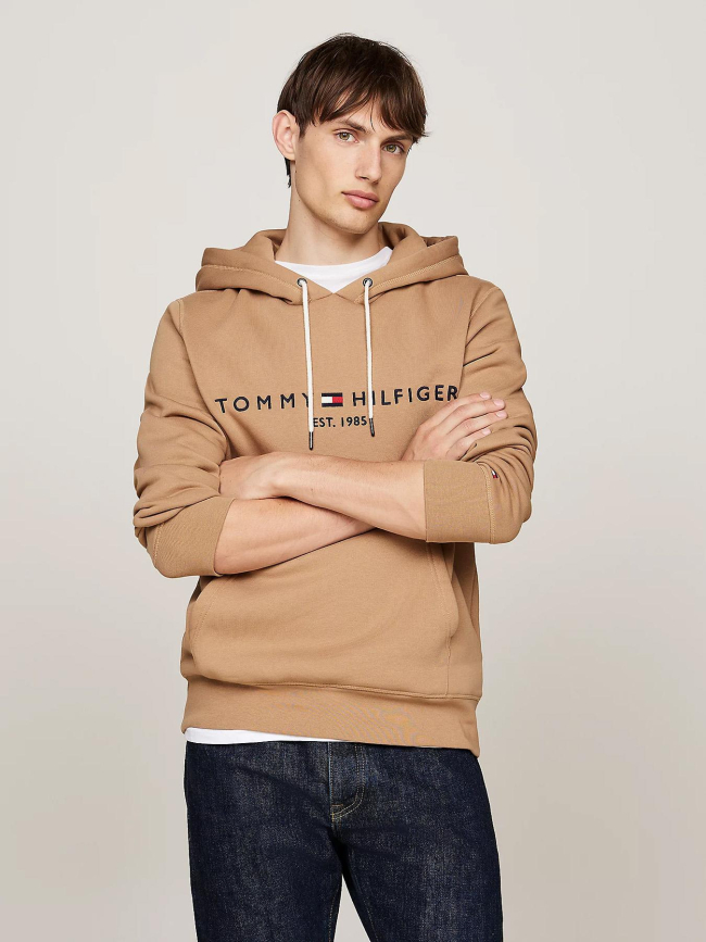 Sweat à capuche logo hoody marron homme - Tommy Hilfiger