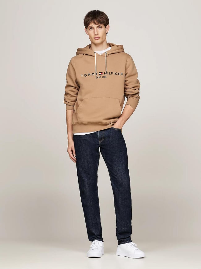 Sweat à capuche logo hoody marron homme - Tommy Hilfiger