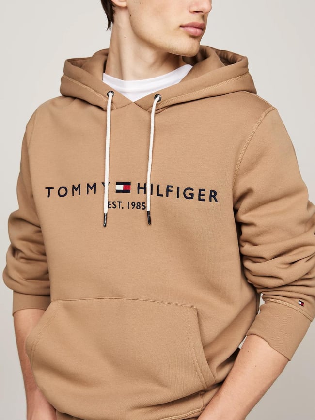 Sweat à capuche logo hoody marron homme - Tommy Hilfiger