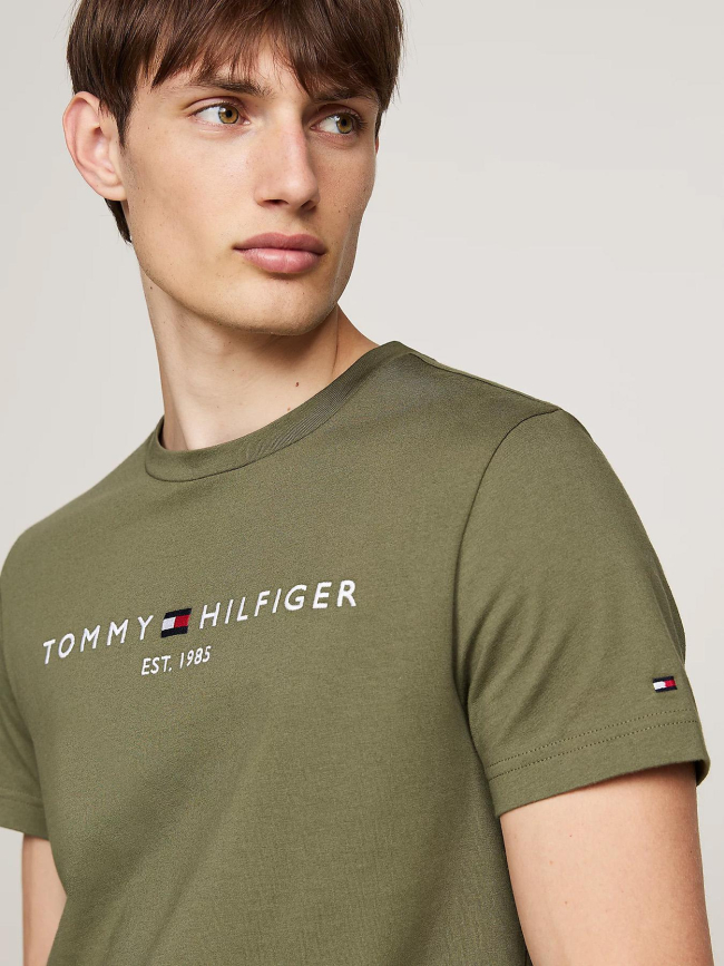 T-shirt logo battle vert homme - Tommy Hilfiger