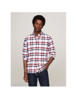 Chemise à carreaux heritage bordeaux blanc homme - Tommy Hilfiger