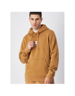 Sweat à capuche logo brodé marron homme - Champion