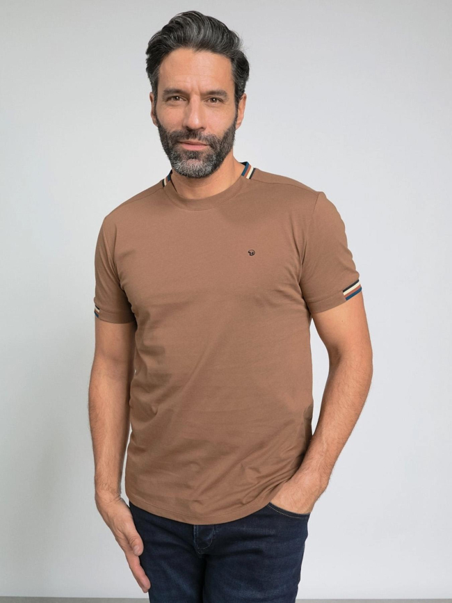 T-shirt tardivel marron homme - Benson & Cherry