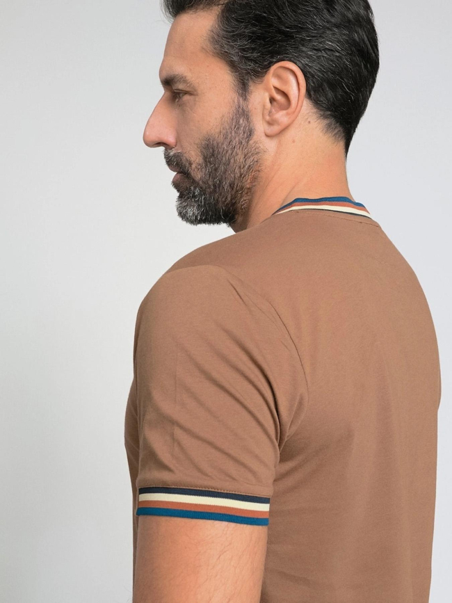 T-shirt tardivel marron homme - Benson & Cherry