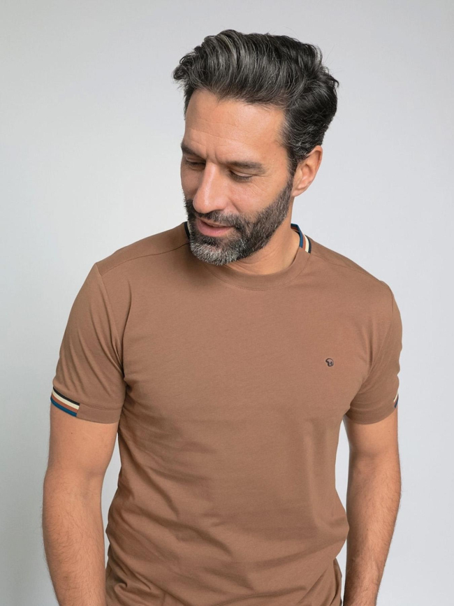 T-shirt tardivel marron homme - Benson & Cherry