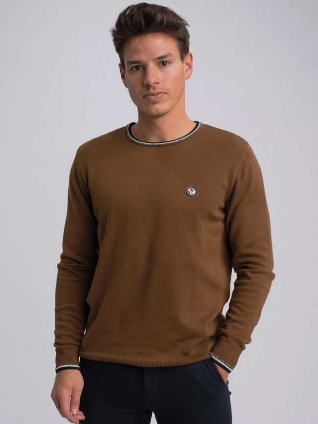 Pull col rond fretod marron homme - Benson & Cherry