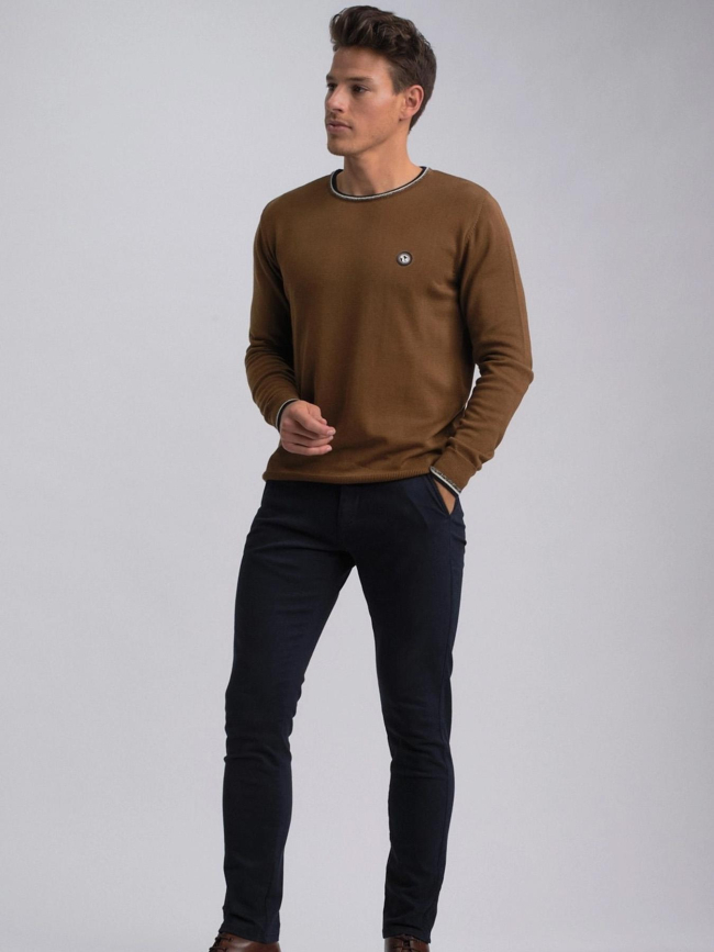 Pull col rond fretod marron homme - Benson & Cherry