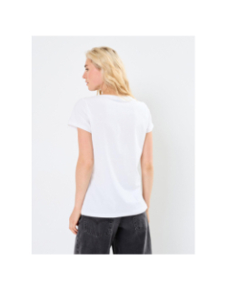 T-shirt merima blanc jaune femme - Pieces