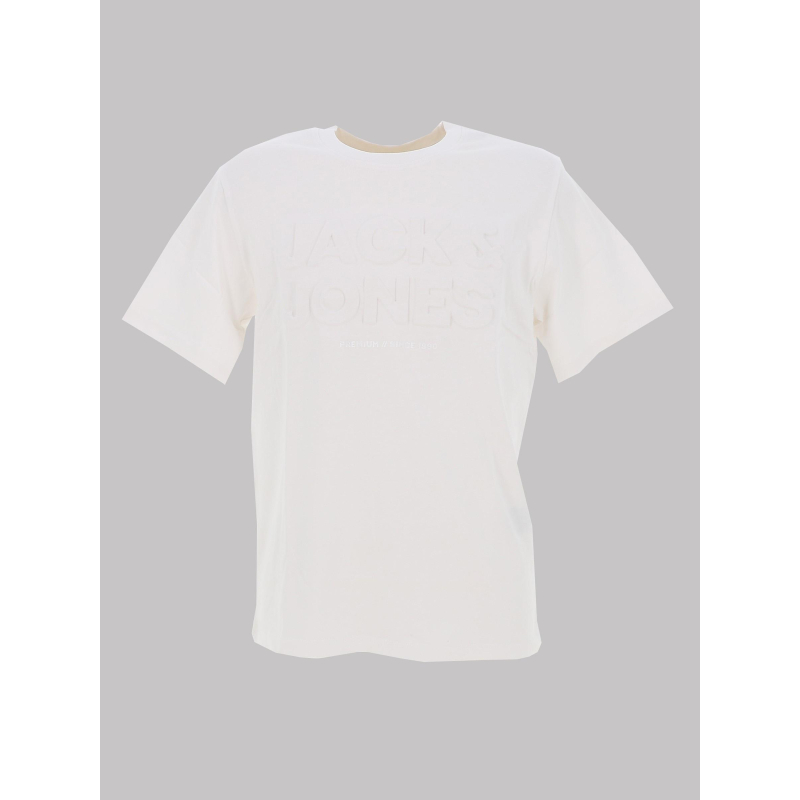 T-shirt logo relief blulife blanc homme - Jack & Jones