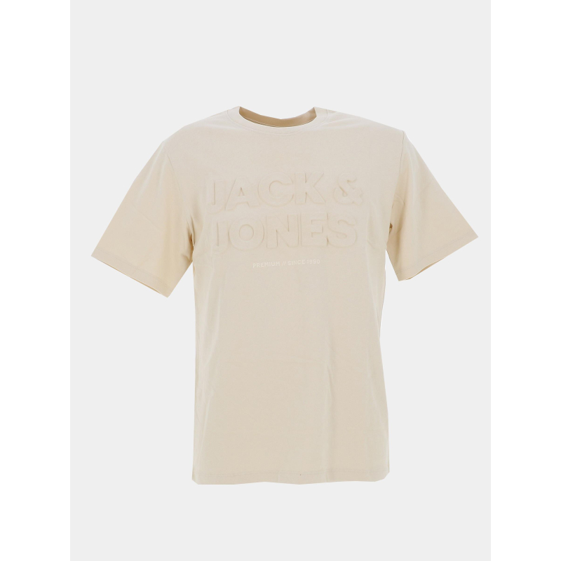 T-shirt logo relief blulife beige homme - Jack & Jones