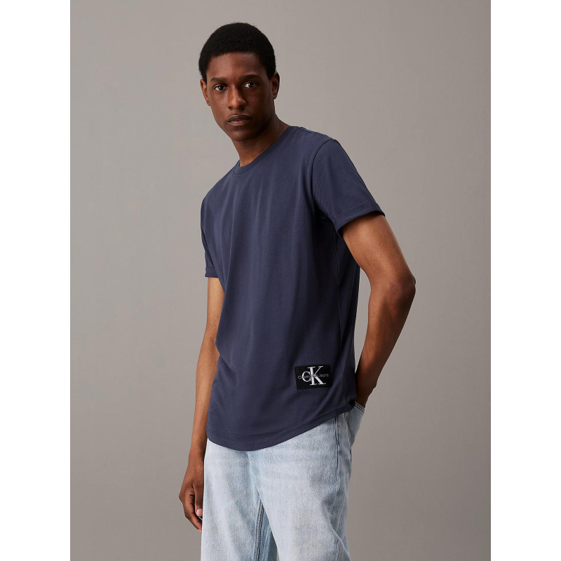 T-shirt en coton avec insigne bleu marine homme - Calvin Klein Jeans