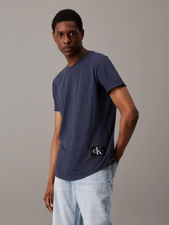 T-shirt en coton avec insigne bleu marine homme - Calvin Klein Jeans