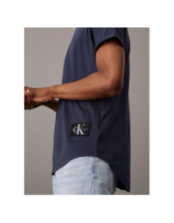 T-shirt en coton avec insigne bleu marine homme - Calvin Klein Jeans