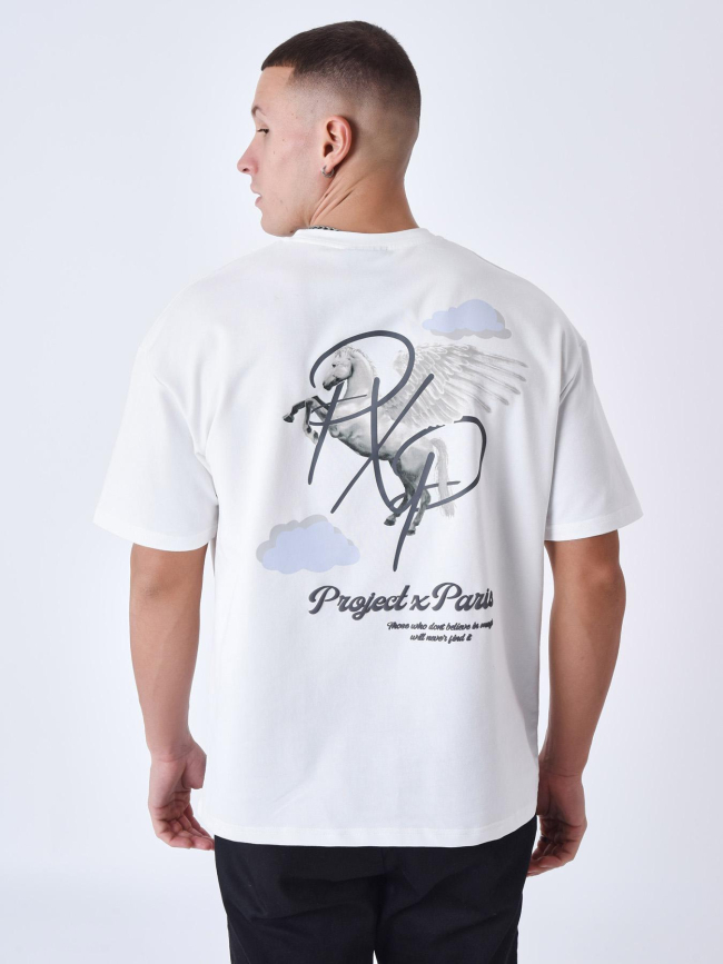 T-shirt logo cheval magic blanc homme - Project X Paris