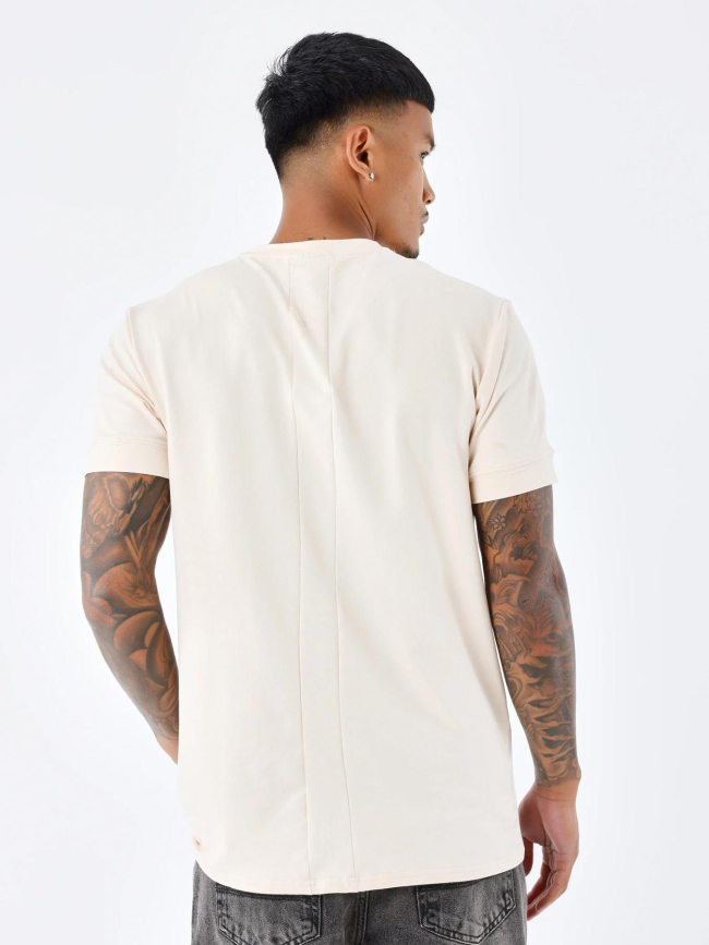 T-shirt double logo brodé beige homme - Project X Paris