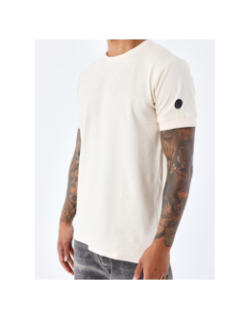 T-shirt double logo brodé beige homme - Project X Paris