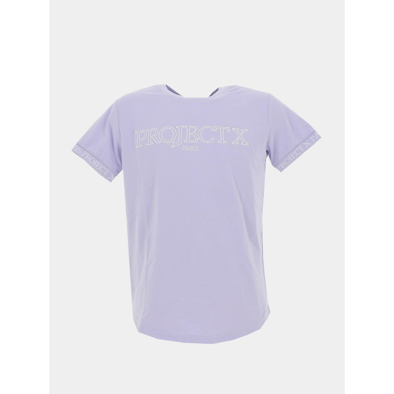 T-shirt logo brodé violet homme - Project X Paris