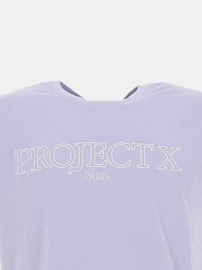 T-shirt logo brodé violet homme - Project X Paris