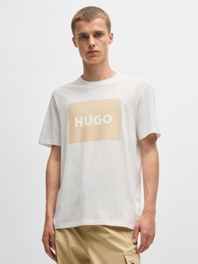 T-shirt dulive blanc écru homme - Hugo