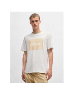 T-shirt dulive blanc écru homme - Hugo