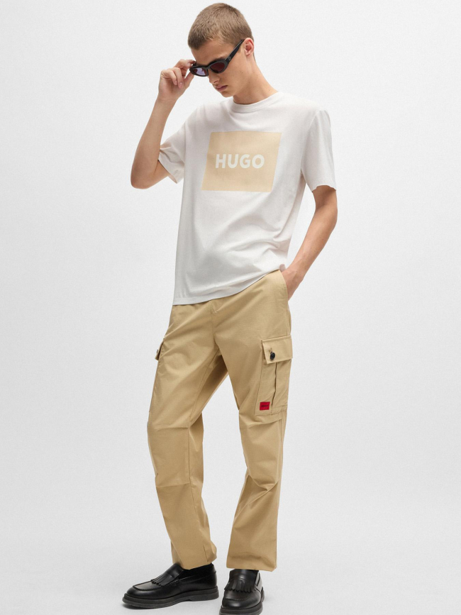 T-shirt dulive blanc écru homme - Hugo