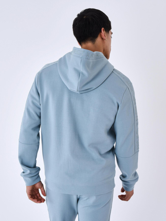 Sweat à capuche zippé uni bleu gris homme - Project X Paris