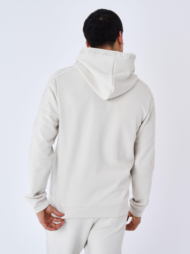 Sweat  à capuche zippé logo gris homme - Project X Paris