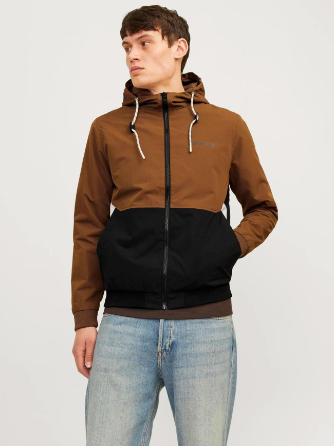 Veste bomber à capuche jjerush marron homme - Jack & Jones