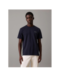 T-shirt micro logo interlock bleu marine homme - Calvin Klein