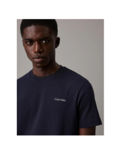 T-shirt micro logo interlock bleu marine homme - Calvin Klein