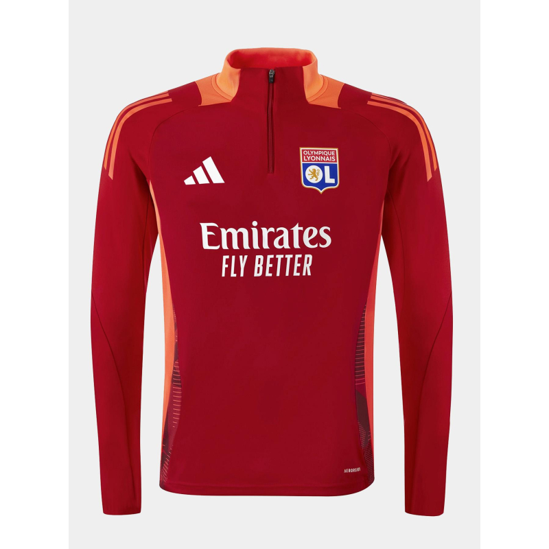 Sweat de football d'entrainement OL rouge homme - Adidas