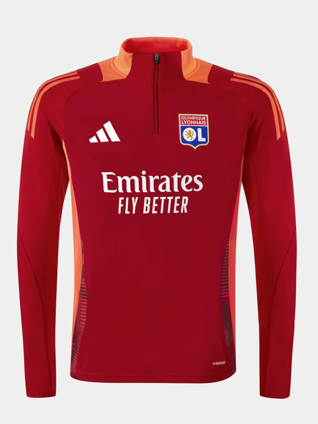 Sweat de football d'entrainement OL rouge homme - Adidas