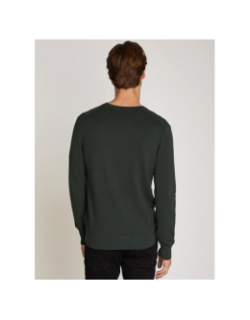 Pull fin micro piqué vert homme - Calvin Klein