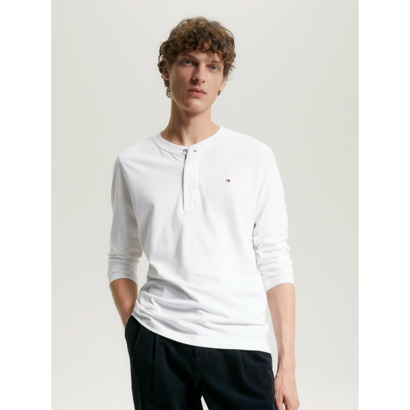 T-shirt manches longues henley blanc homme - Tommy Hilfiger