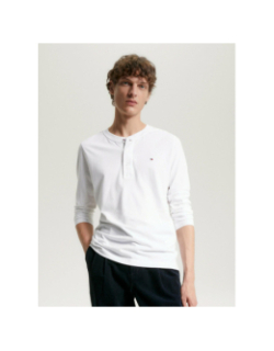 T-shirt manches longues henley blanc homme - Tommy Hilfiger