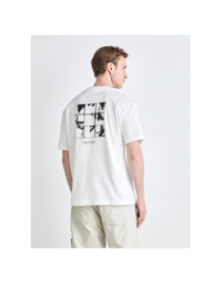 T-shirt grid monogram blanc homme - Calvin Klein Jeans